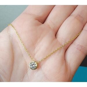 NEW Rachel Zoe gold plated cubic zirconia clear stone necklace
